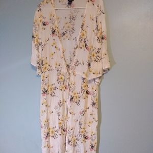 2X tie front duster cardigan